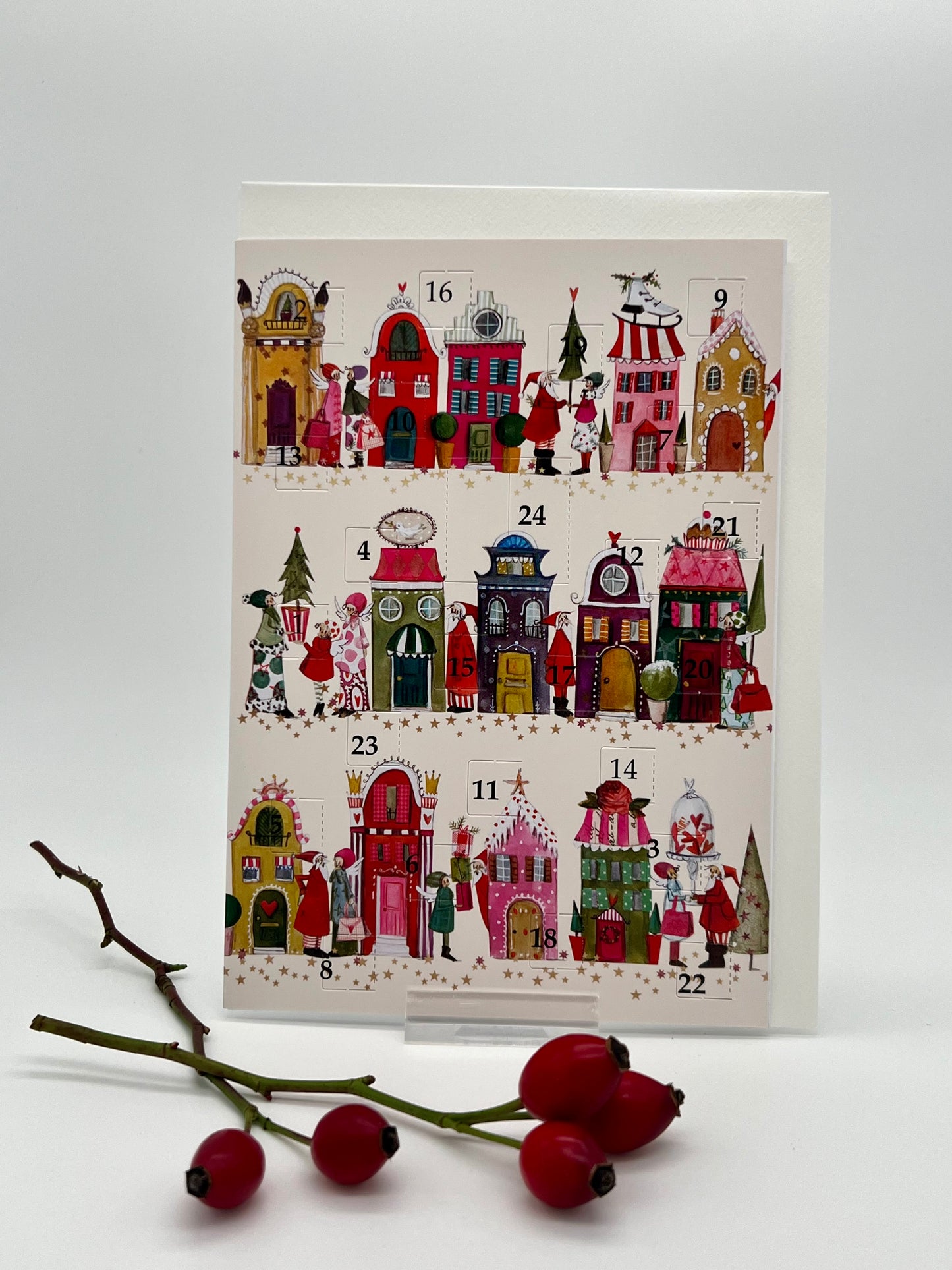 Adventskalender-Karte „Weihnachtshäuser“ AK 00677
