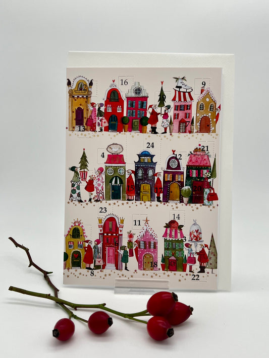 Adventskalender-Karte „Weihnachtshäuser“ AK 00677
