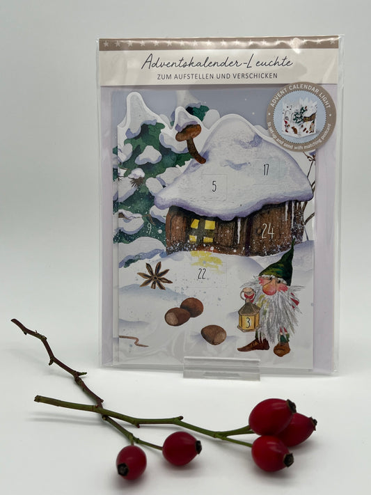 Adventskalender-Leuchte Zwerg im Schnee AKL 00718