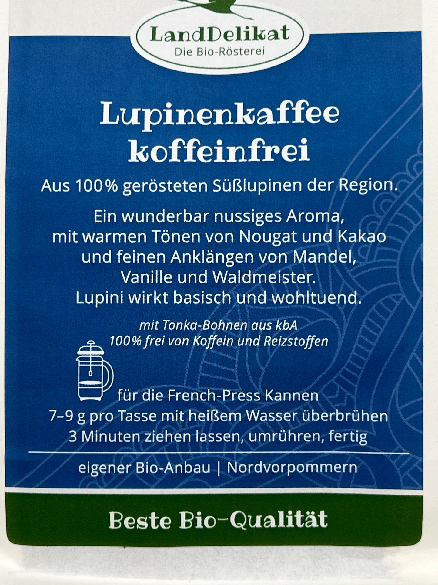 Blauer Lupini Kaffee Tonka Bio