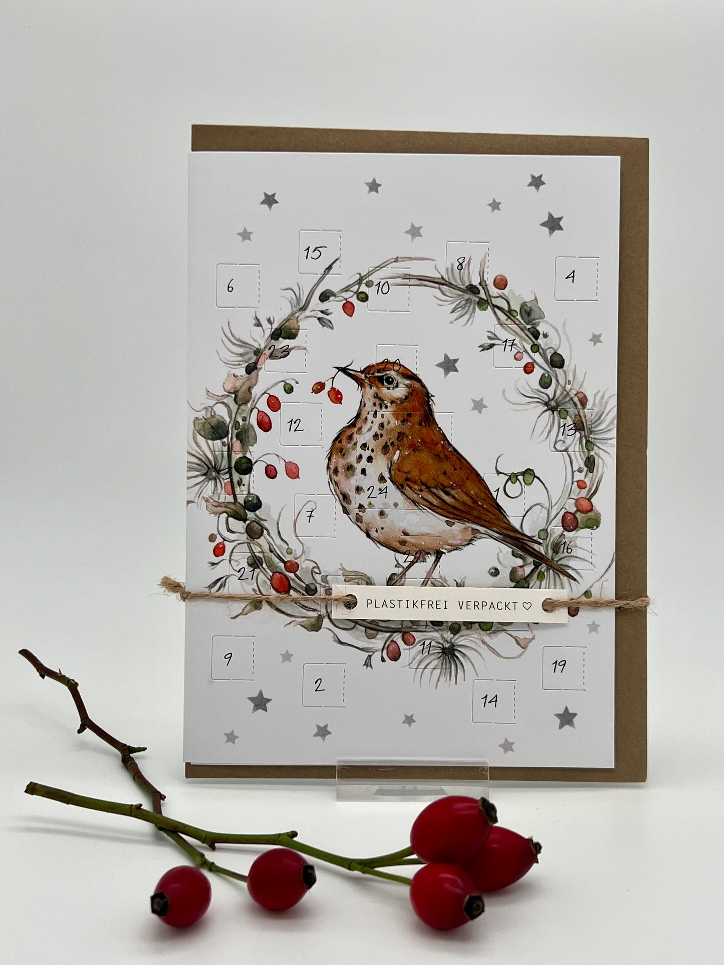 Adventskalender-Karte „Weihnachtskranz“ AK 00678