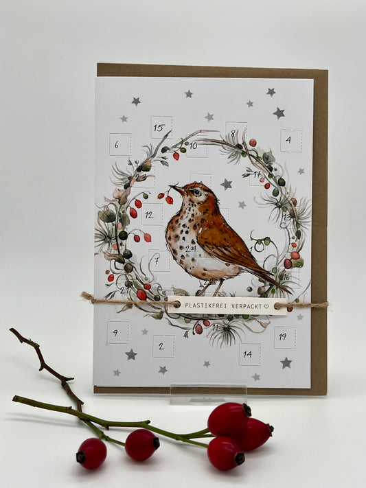 Adventskalender-Karte „Weihnachtskranz“ AK 00678