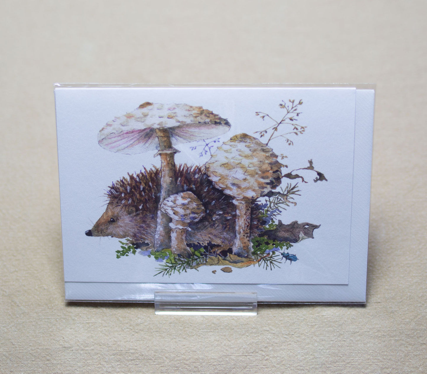 Herbstkarte Igel in den Pilzen Nr. 13593