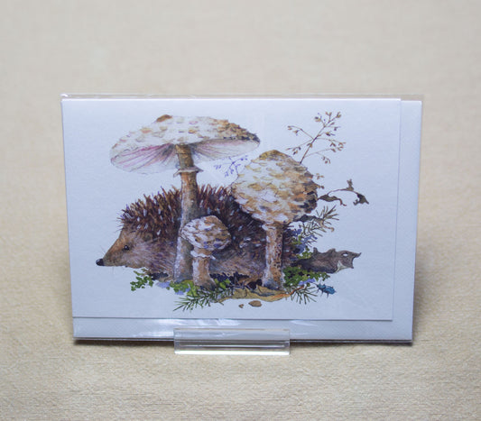 Herbstkarte Igel in den Pilzen Nr. 13593